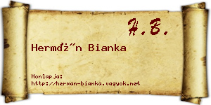 Hermán Bianka névjegykártya